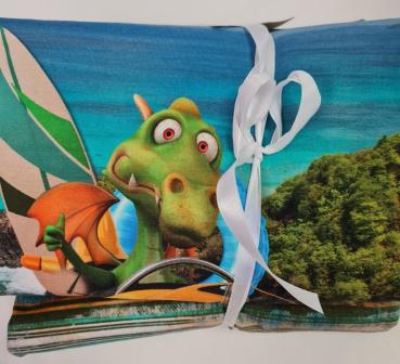 Preview: Jersey Sparpaket Drache Panel ca. 75 cm, Kombistoff & Bündchen